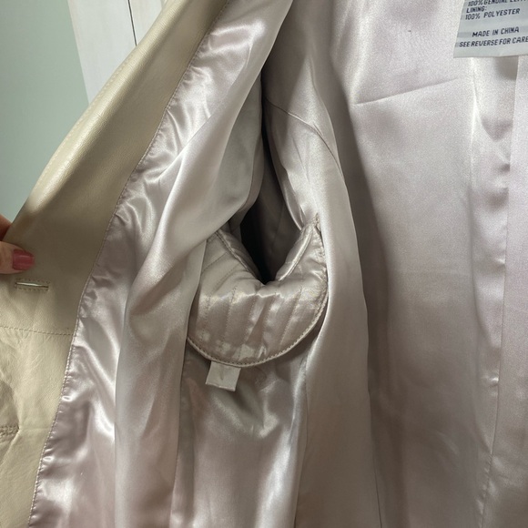 Pamela McCoy Leather Jacket Cream Size Large - Picture 7 of 16